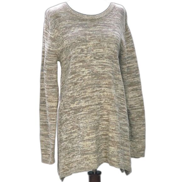 Chic Marled Knit Tunic Sweater – Soft Earth Tones, Relaxed Fit Size Medium - Picture 2 of 9